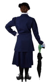 Back of Mary Poppins costume with hat and parrot umbrella cover