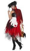 Red strapless Red Riding Hood dress with petticoat, apron and cape