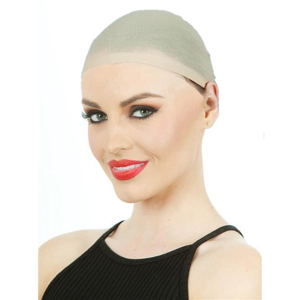 Nude mesh wig cap worn by female