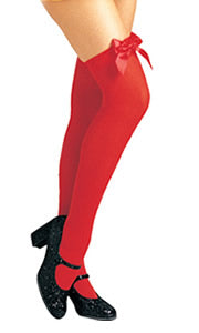 Stockings with Satin Bow Red-Red