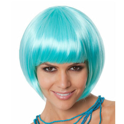 1920s party bob wig in aqua