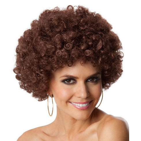Unisex party afro brown wig