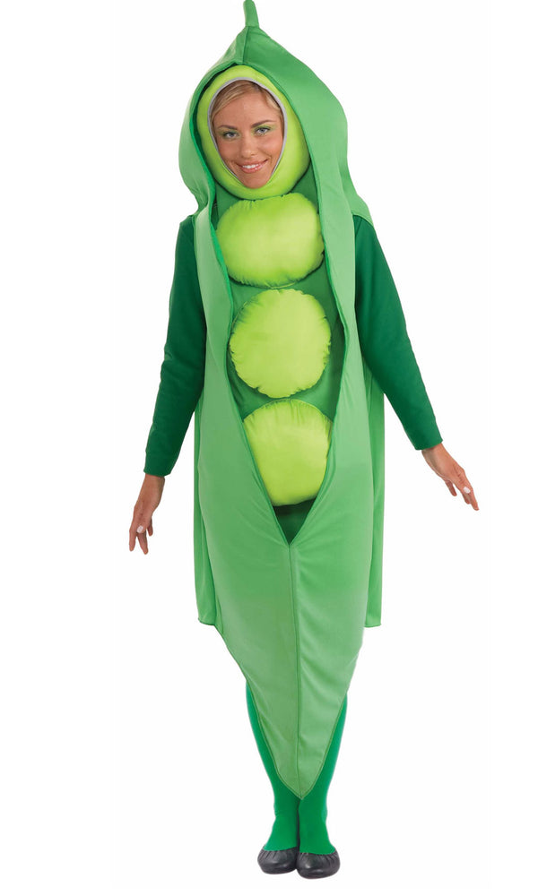 Green pea costume with face piece and attached front