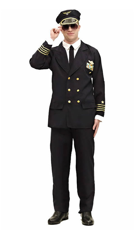 Pilot costume in black with hat