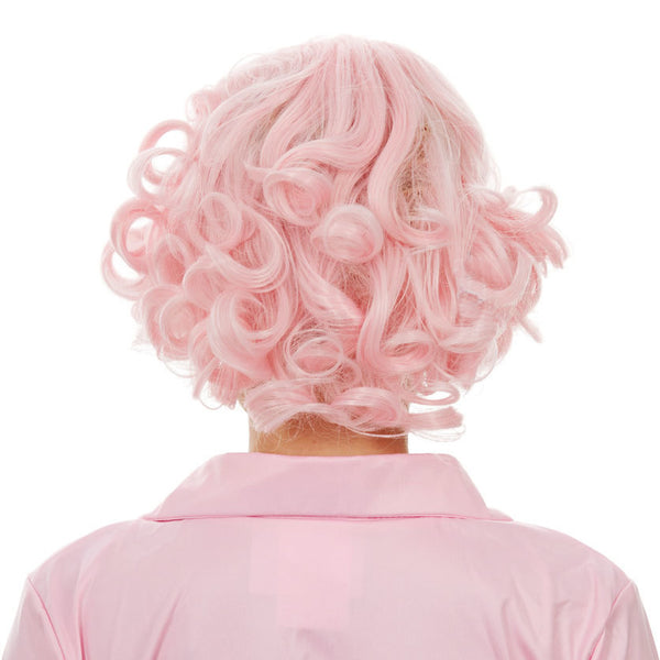 Back of pink Frenchy 50s Grease wig