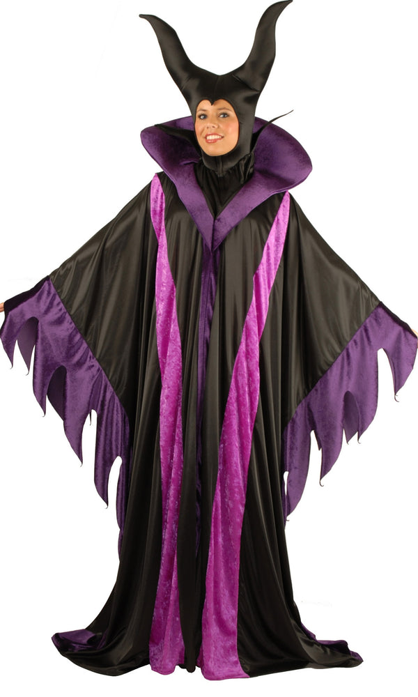 Plus size purple and black Maleficent gown with head piece
