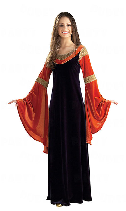 A long black and red womens Arwen dress from the Lord of the Rings