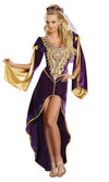 Medieval Queen purple costume with headpiece and veil