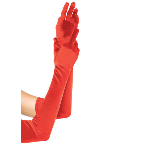 Buy Extra Long Opera Length Satin Gloves Red