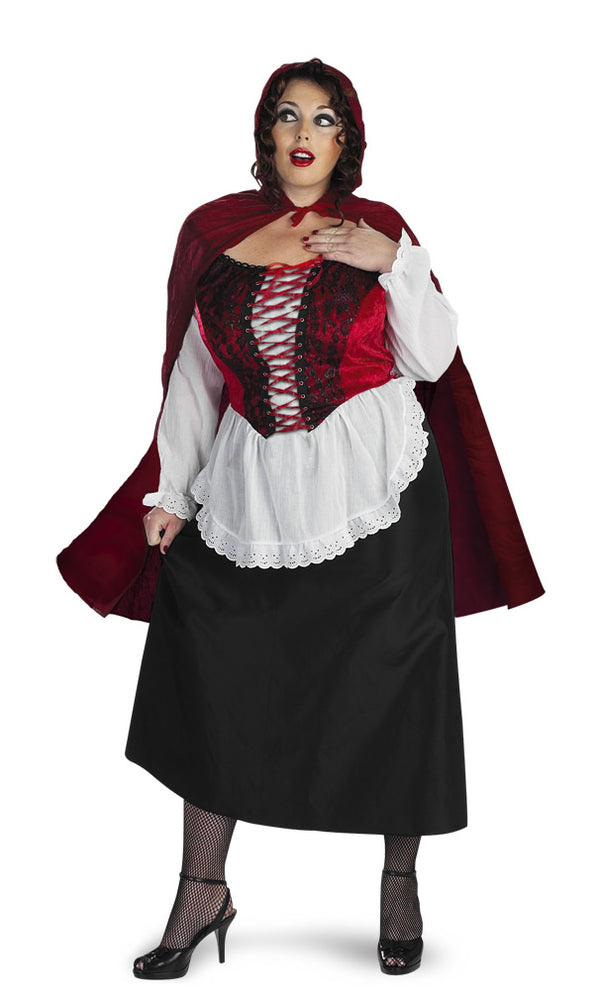 Plus size Red Riding Hood dress with cape and apron