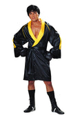 Rocky Balboa black and yellow robe with black gloves, wig and sash