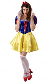 Yellow and blue snow white costume with attached petticoat and red headband