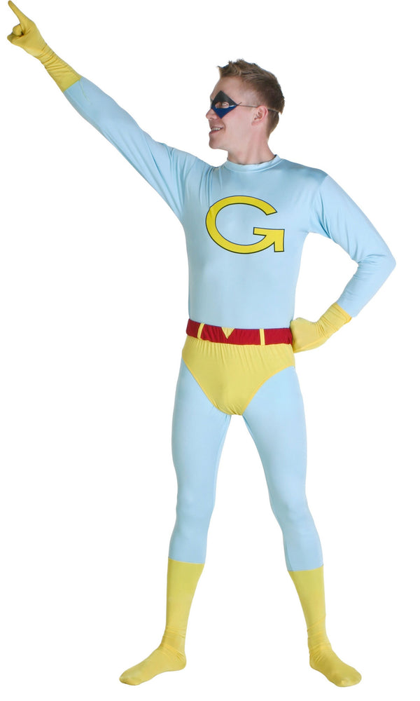 Blue and yellow Saturday night live Gary jumpsuit costume