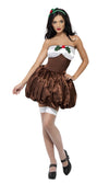 Short brown and white Christmas pudding costume