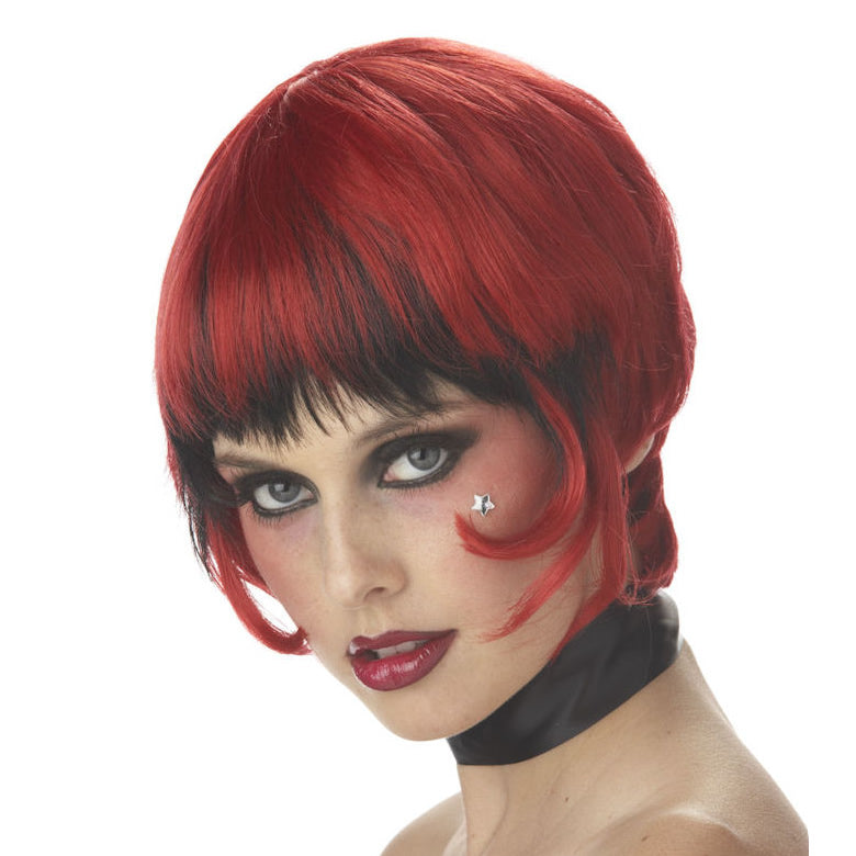 Red & black woman's short wig