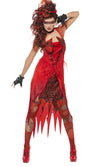 Red wrath devil dress with devil horns and choker