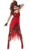 Red wrath devil dress with devil horns and choker