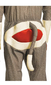Back of Sock Monkey costume showing tail