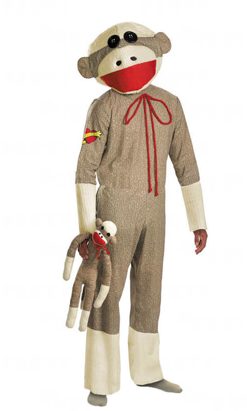 Sock monkey costume with full head piece
