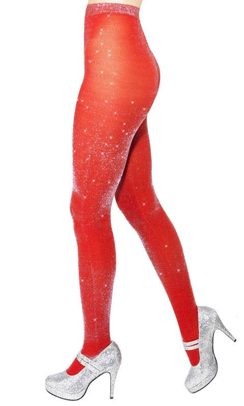 Lurex Tights Red