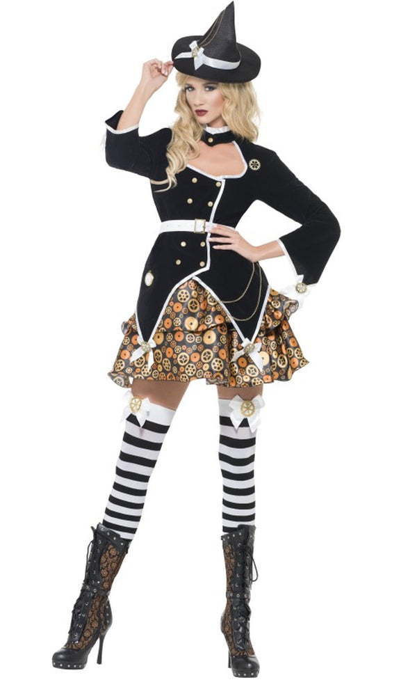 Steampunk witch tutu skirt, black jacket and witch hat