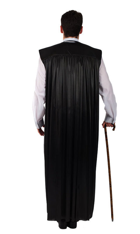 Back of teachers black long robe