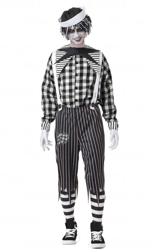 Black and white tragedy Andy costume with hat