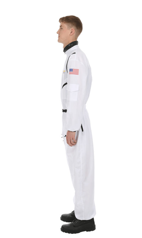 Side of white and black astronaut jumpsuit costume