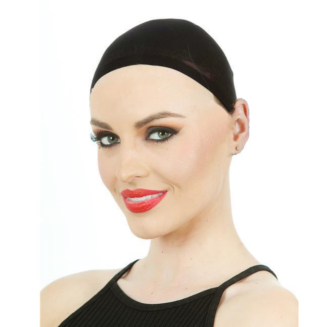 Black wig stocking cap