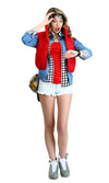 Woman's Marty McFly costume with vest, top, shirt and jacket