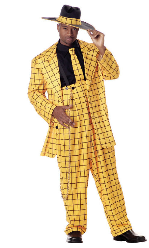 Yellow zoot gangster costume with hat